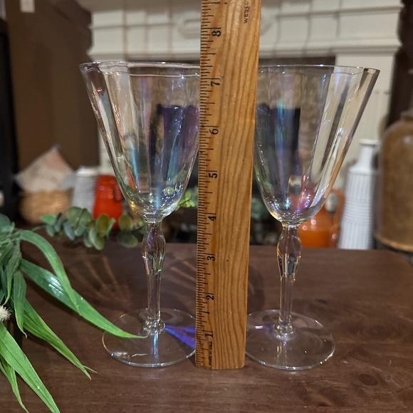 Set of 2 Fostoria Iridescent Pair Water/Wine Glasses 7.25” - Picture 3 of 3